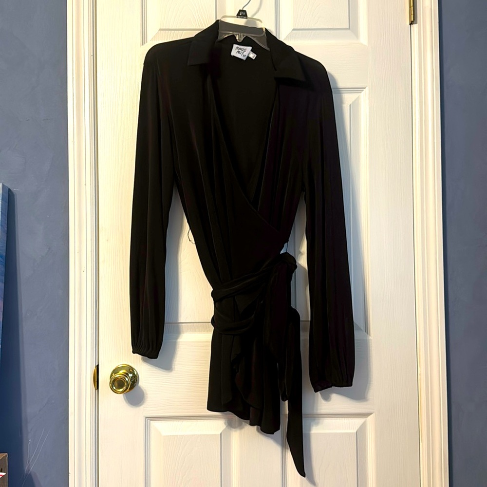 Princess Polly faux wrap dress with waist tie